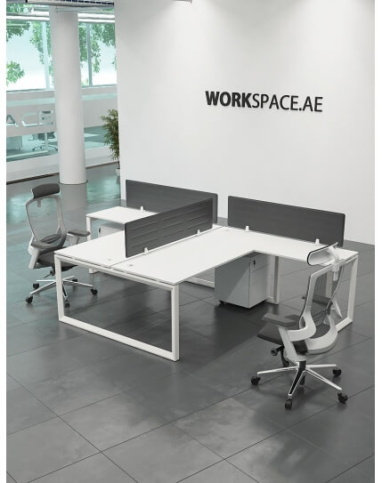 Ace Series Cluster Of 2x T Shape Workstation Desk Workspace Offic