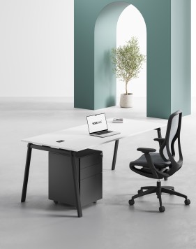 AVA Series Rectangular Executive Desk White B