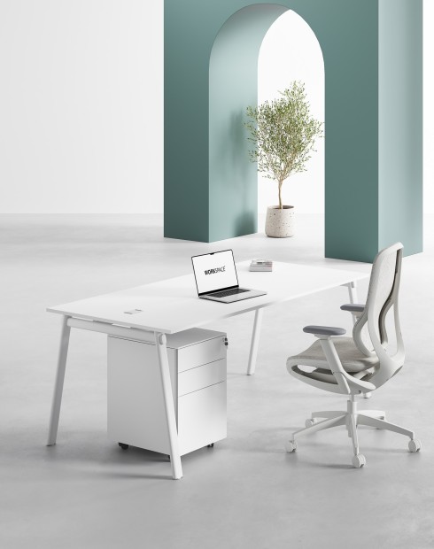 AVA Series Rectangular Executive Desk White W