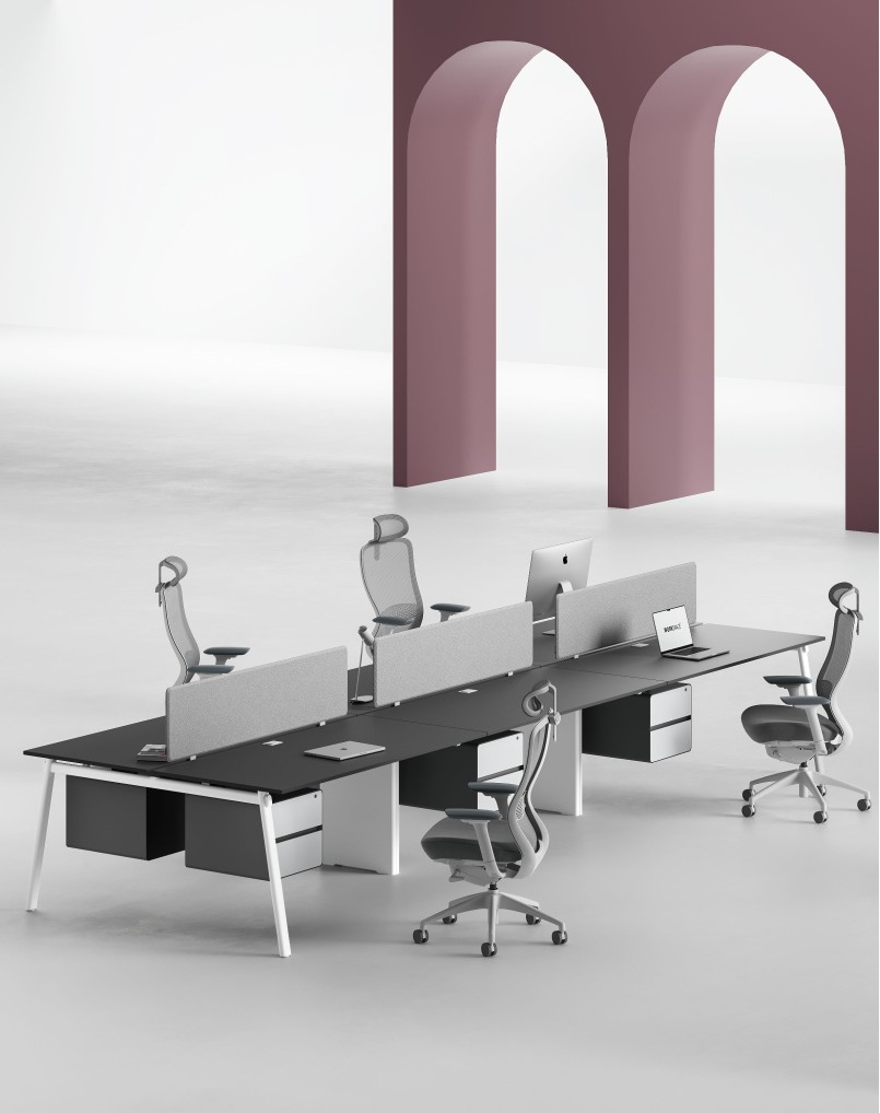 Computer Design Ava AVA Series Cluster of 6x Face to Face Workstation Desk