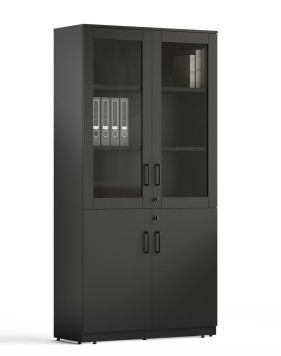 Vetrina Full Height Black Glass Cabinet