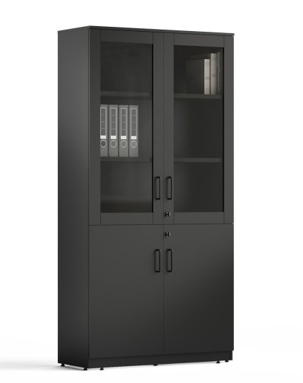 Vetrina Full Height Black Glass Cabinet