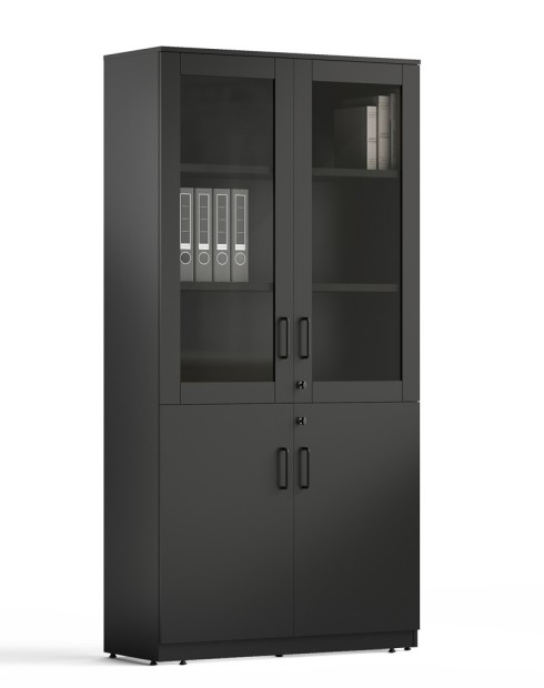 Vetrina Full Height Black Glass Cabinet