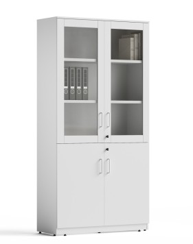 Vetrina Full Height White Glass Cabinet
