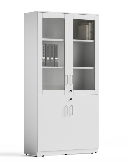 Vetrina Full Height White Glass Cabinet