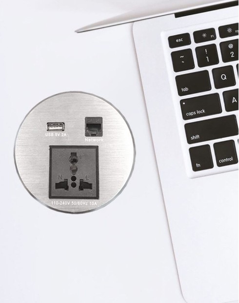 Desktop Power Grommet with Power Data and USB Charger