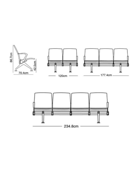 Concourse PZ Series Moulded PU Public Seating Chair