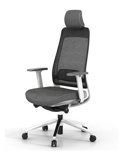 Front- Fila White Frame Ergonomic Executive Chair