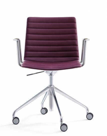 Simon Maroon Polished Aluminium Designer Chair Workspace Office F