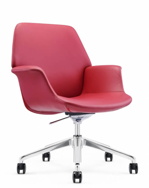 Red leather 2024 office chair