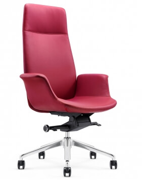 Rossa Leather Rose Red High Back Executive Chair