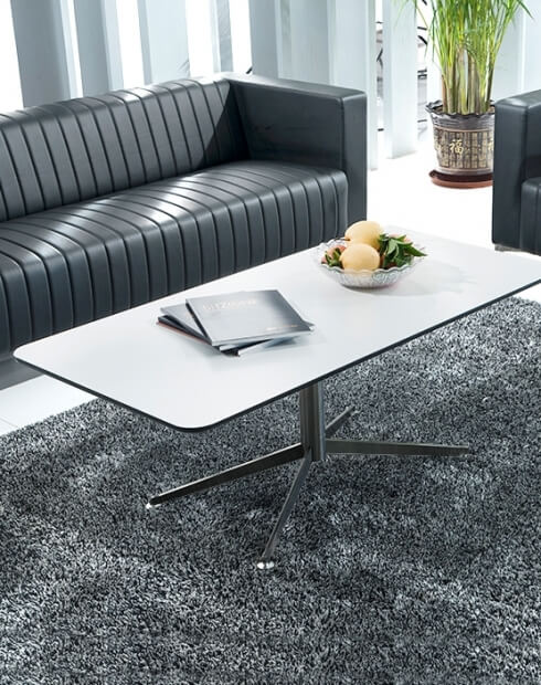Y18 Super Brushed Steel Base Rectangular Coffee Table