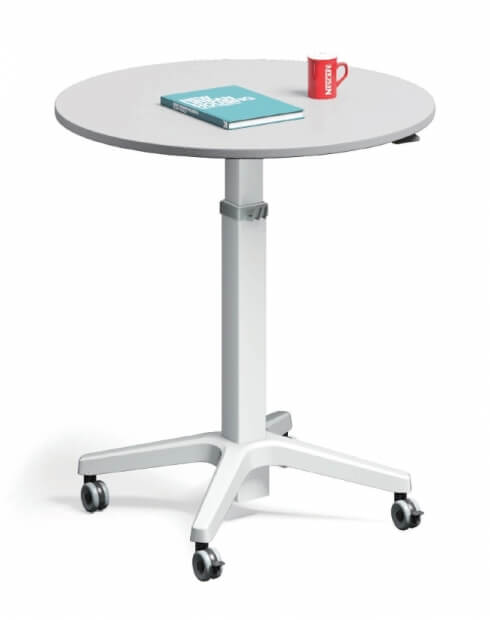 Adjustable height shop round table