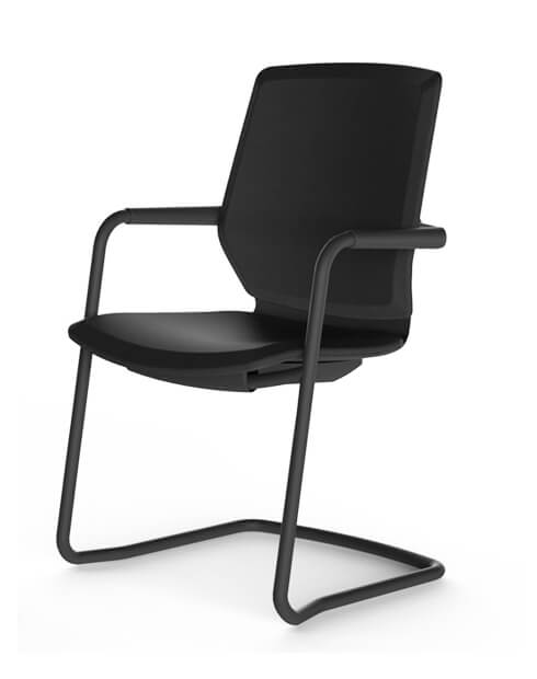 Black ITC Sliding Base Modern Visitor Chair