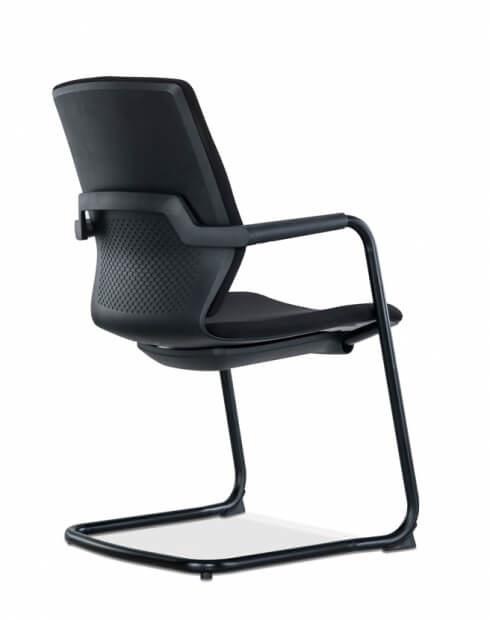 Black 2 ITC Sliding Base Modern Visitor Chair