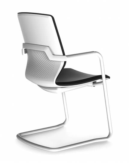 White ITC Sliding Base Modern Visitor Chair