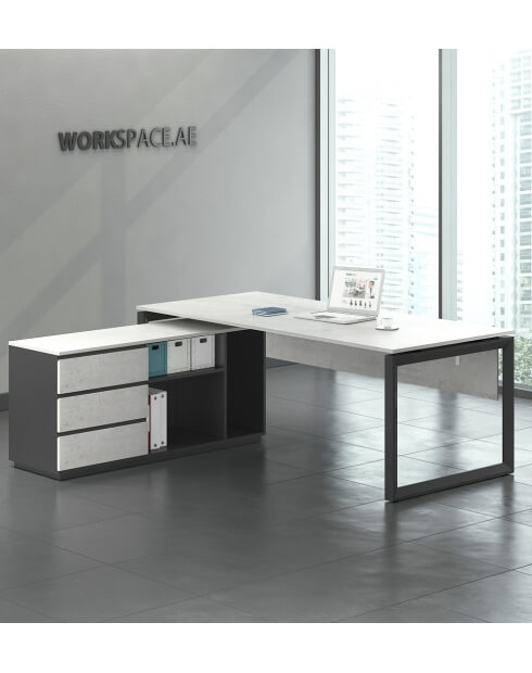 Inside - Ace Pro Series Urban Concrete L-Shape Desk
