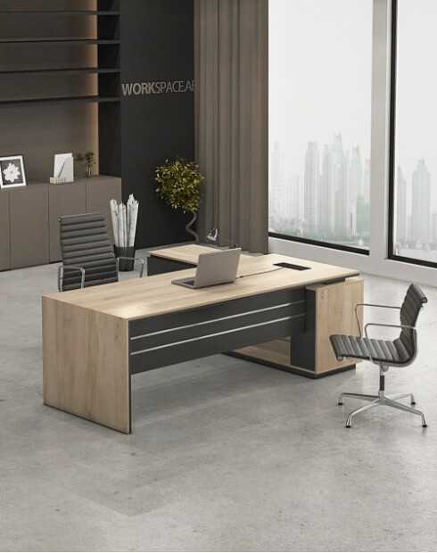 Levina L-Shape Manager Desk | Workspace Office Furniture Dubai