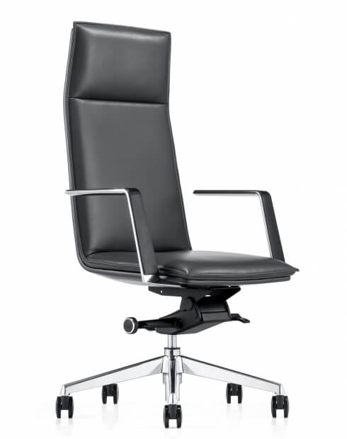 Gray leather clearance office chair