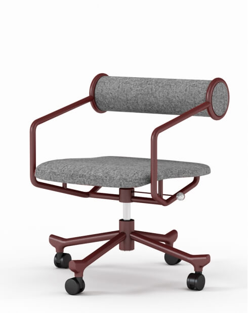 Roller Tube Red Retro Style Chair