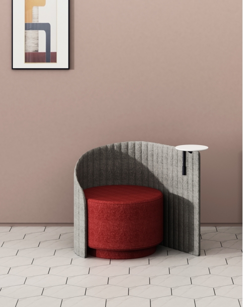 Spare Curved Chair with Writing Tablet