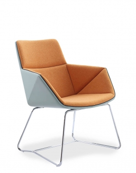 Lido Lounge Chair with Chrome Skid Frame