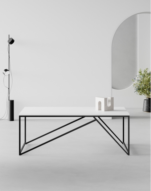 EXO 2.1 Modern Rectangular White Coffee Table