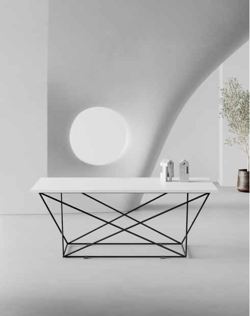 EXO 2.2 Modern Rectangular White Coffee Table