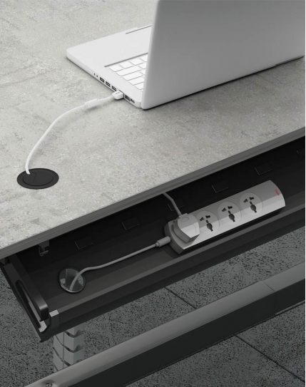 Under-Desk Cable Tray Horizontal Wire Management Cradle