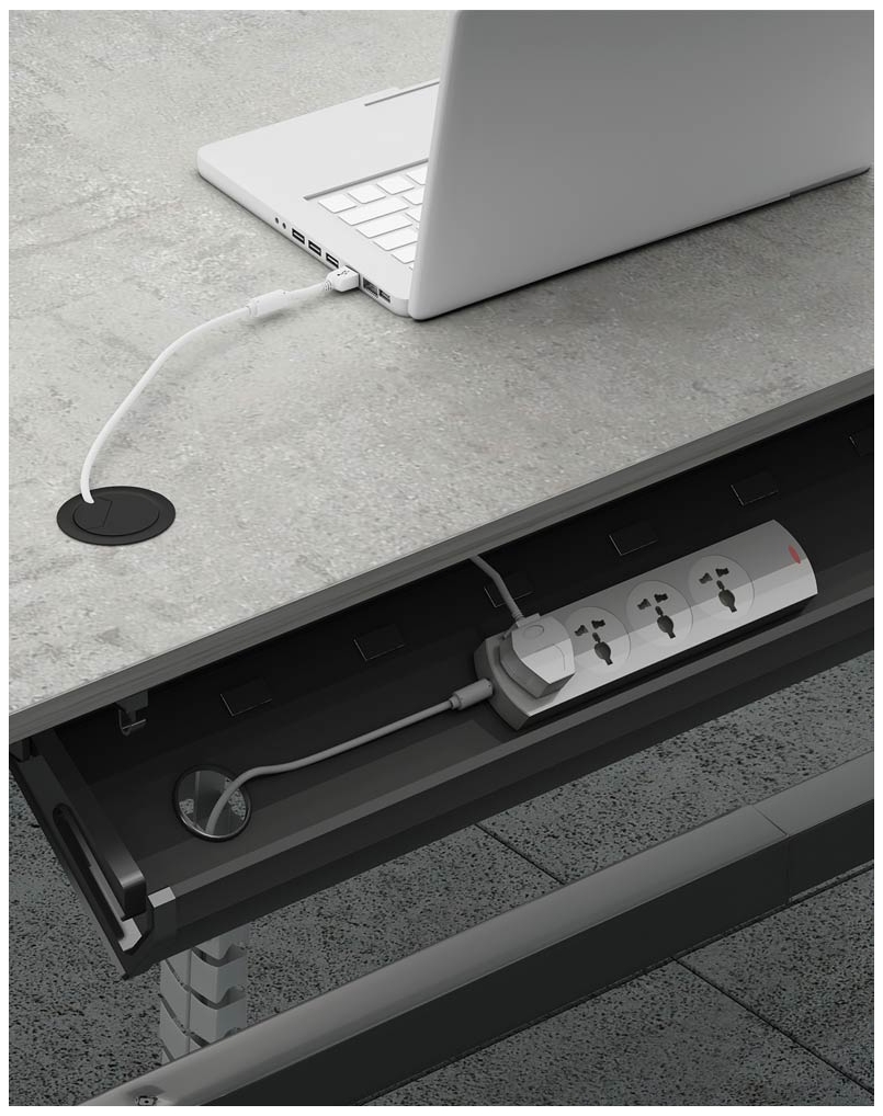 No Drilling Extendable Under Desk Cable Management Metal Cable Tray Under  Desk with Clamp Retractable Power Strip Cord Holder - AliExpress