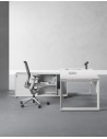 Ace Pro Series White Frame with Side Cabinet L-Shape Executive Desk