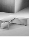 Manhattan L-Shape White Frame Executive Desk