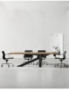 Onyx Designer Robinia with Black Frame Meeting Table