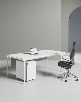 ARC Designer Series White Rectangular Executive Desk