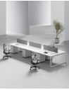 Ace Series White White Cluster of 6x Face to Face Workstation