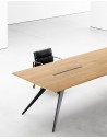 Zenon Black Frame Modern Meeting Table Robinia