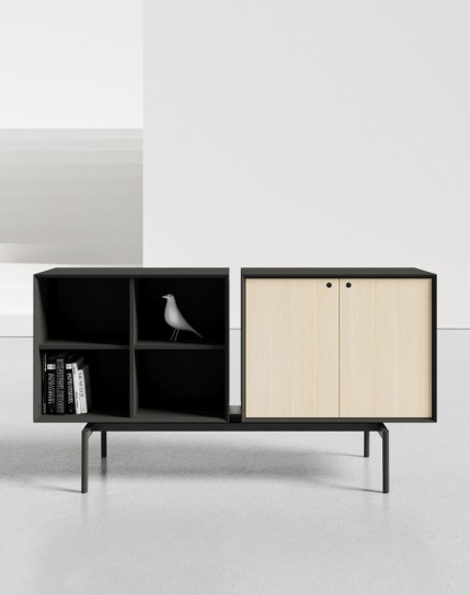 Edge Series Hutch Kaiserberg Oak Sideboard Black Cabinet