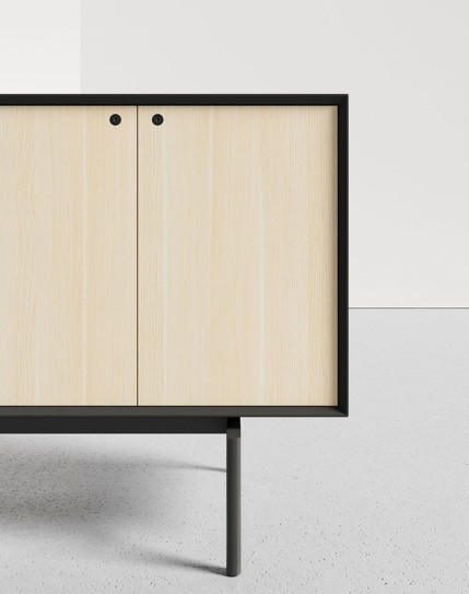 Edge Series Hutch Kaiserberg Oak Sideboard Black Cabinet