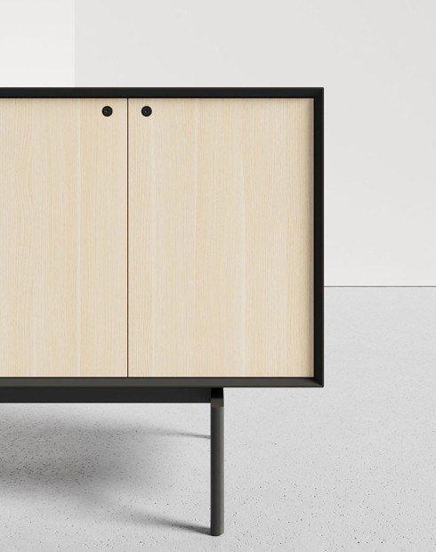 Edge Series Hutch Kaiserberg Oak Sideboard Black Cabinet
