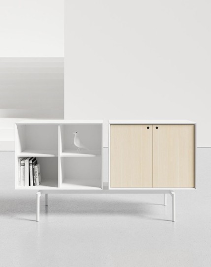Edge Series Hutch Kaiserberg Oak Sideboard White Cabinet