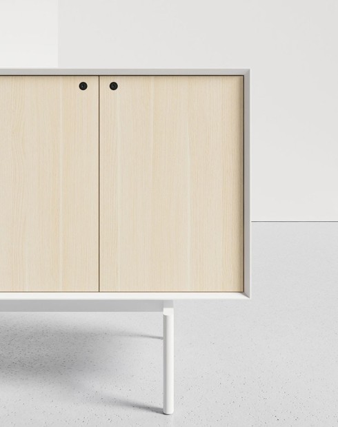 Edge Series Hutch Kaiserberg Oak Sideboard White Cabinet