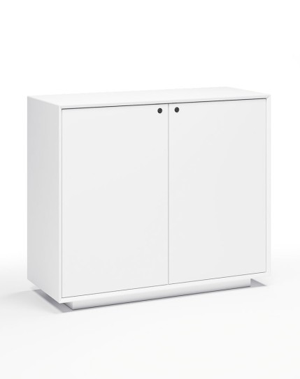 EDGE Series Chamfered Low Height 2 Door White Cabinet