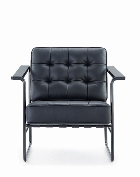 Lara Black Genuine Leather Lounge Chair
