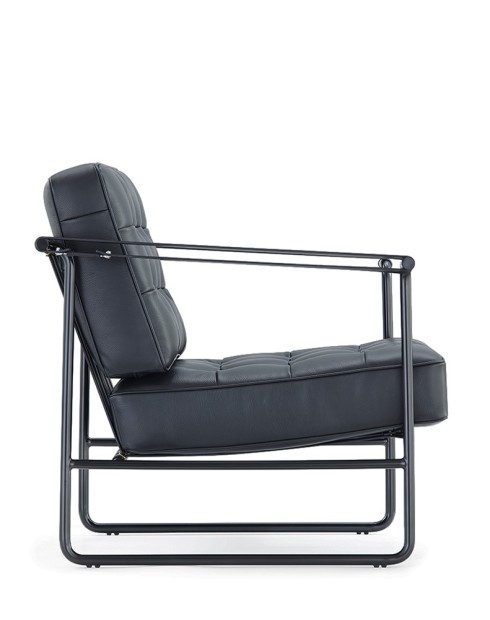 Lara Black Genuine Leather Lounge Chair