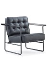 Lara Black Genuine Leather Lounge Chair