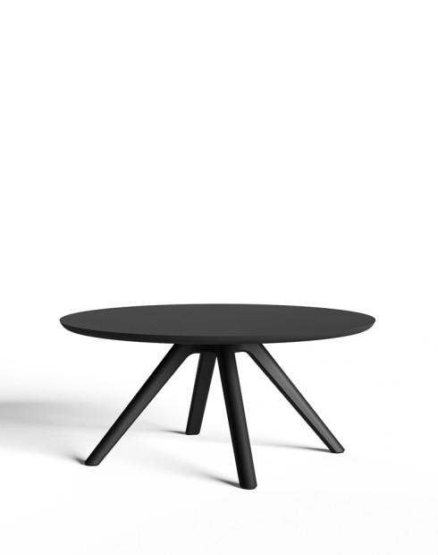 Maya Black Round Low Coffee Table