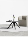 Maya Black Round Low Coffee Table