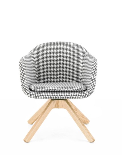Dakota Houndstooth Wooden Lounge Chair