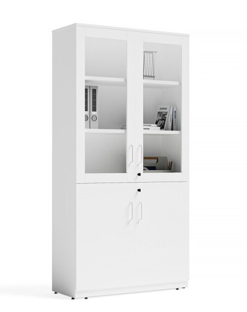 Vetrina Full Height White Glass Cabinet