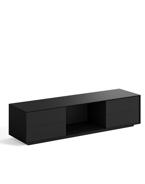 EDGE Mulberry Black Chamfered Low Height Sideboard Cabinet